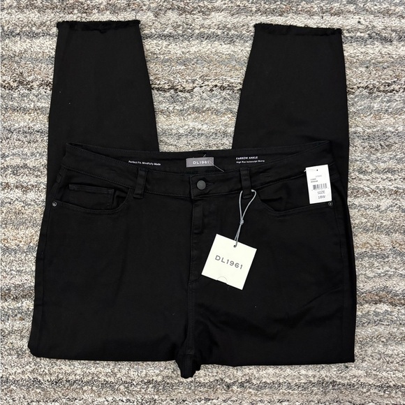 DL1961 Farrow Ankle High Rise Instasculpt Skinny Women Black Jeans Sz 18W NWT - - Picture 1 of 14